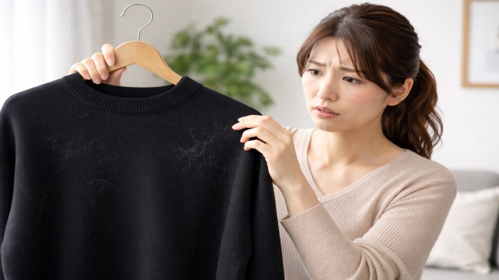 黒い服のホコリを防ぐ方法まとめ　埃がついた黒い服