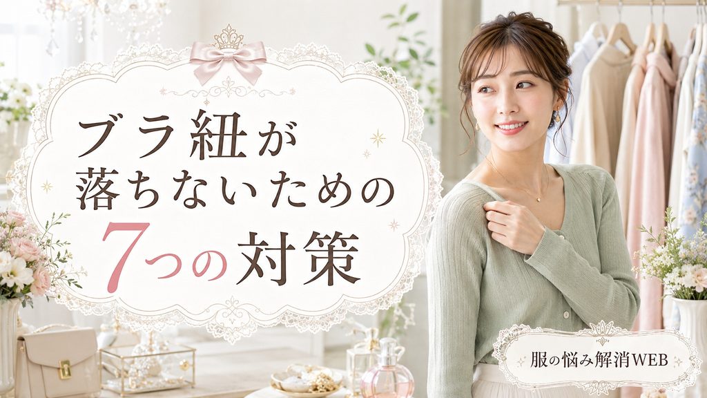 ブラ紐が落ちないための7つの対策を紹介する、肩まわりを整える女性のイメージ