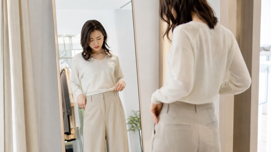 パンツのウエストが下がる主な原因と理由