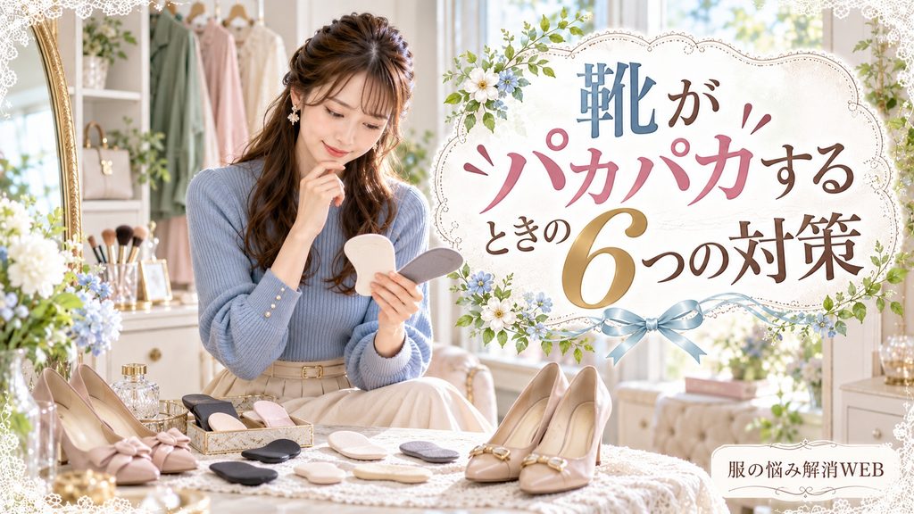 靴がパカパカするときの対策としてインソールやパッドを確認する女性