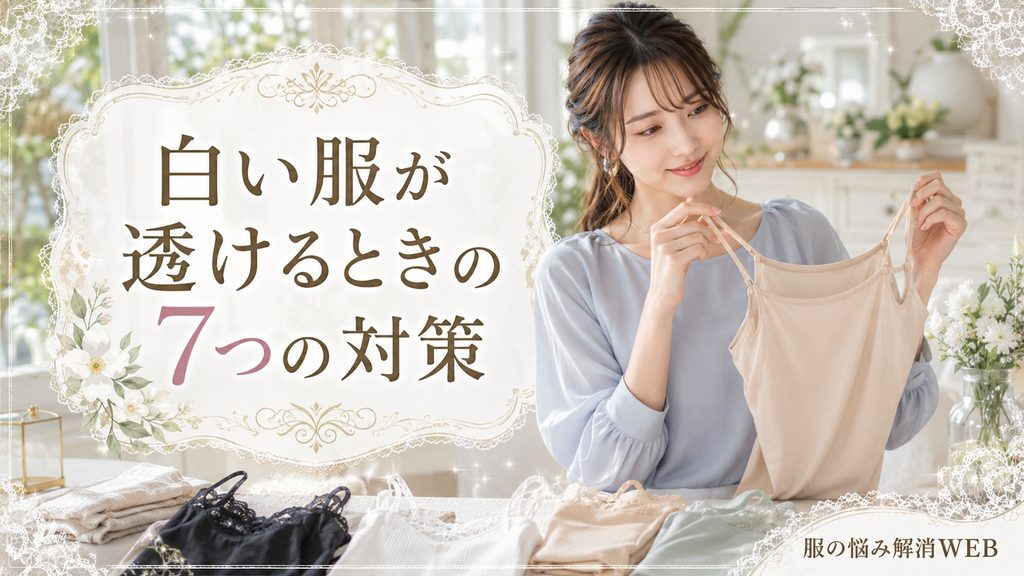 白い服の透け対策としてベージュ系インナーを選ぶ女性