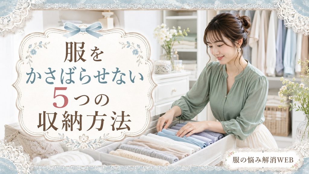 畳んだ衣類を引き出しに立てて省スペースに収納する女性