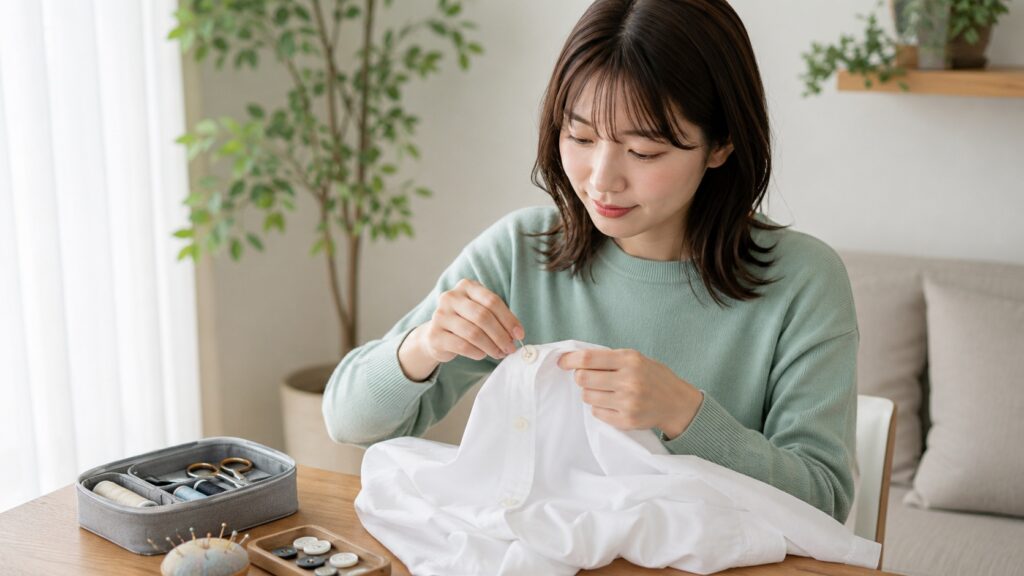 今日からできる「服のボタン補強」(予防策)