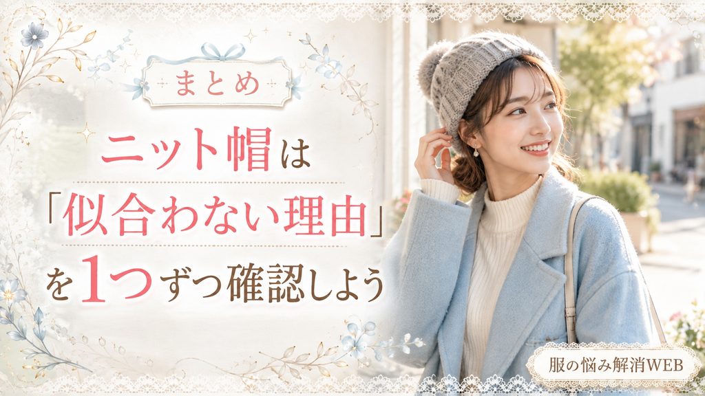 自分に合うニット帽をかぶり笑顔で街を歩く女性