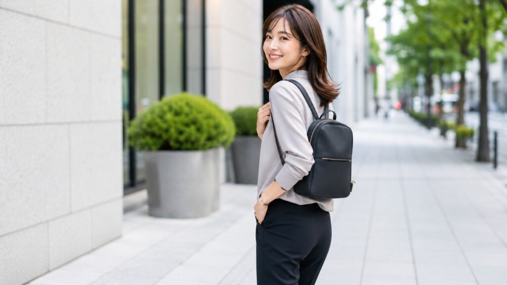 リュックは「引き算・サイズ・統一感」で大人見えする