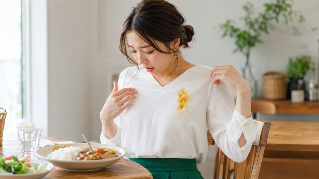 服についたカレー汚れが厄介になる原因と理由