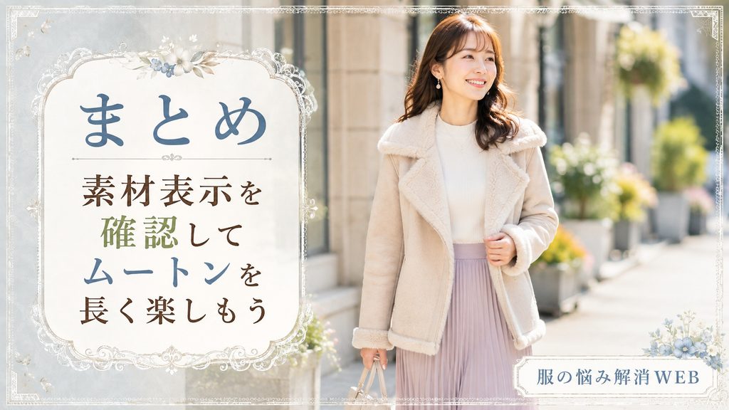 きれいなムートンコートを着用し、明るい街中を笑顔で歩く女性